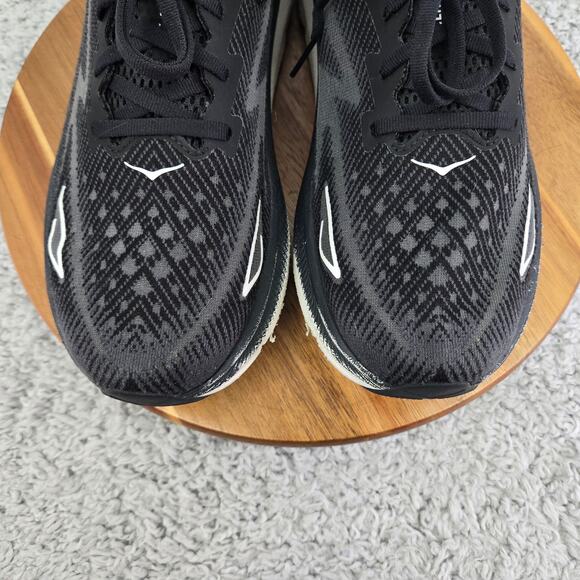 Hoka One One Clifton 9 Black White Athletic Gym Casual Running Shoe Mens 11.5 D - Picture 6 of 13